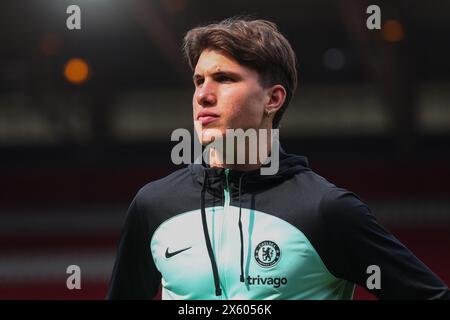 Nottingham, Regno Unito. 11 maggio 2024. Cesare Casadei del Chelsea arriva in vista della partita di Premier League Nottingham Forest vs Chelsea al City Ground, Nottingham, Regno Unito, 11 maggio 2024 (foto di Gareth Evans/News Images) a Nottingham, Regno Unito, il 5/11/2024. (Foto di Gareth Evans/News Images/Sipa USA) credito: SIPA USA/Alamy Live News Foto Stock