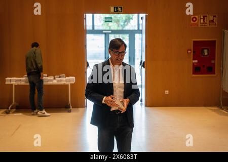 La Roca del Valles, Spagna. 12 maggio 2024. Salvador Illa, el candidato del PSC, vota en su colegio electoral en la Roca del Valls." Salvador Illa, il candidato del PSC, vota nel suo seggio elettorale a la Roca del Valls. Nella foto: salvador illa News Politics -pineda de mar, Barcellona, Spagna domenica 12 maggio 2024 (foto di Marc asensio/LaPresse) credito: LaPresse/Alamy Live News Foto Stock