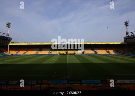 Carrow Road, Norwich, Norfolk, Regno Unito. 12 maggio 2024. Partita del campionato EFL, semifinale, prima gamba, Norwich City contro Leeds United; vista generale di Carrow Road Credit: Action Plus Sports/Alamy Live News Foto Stock