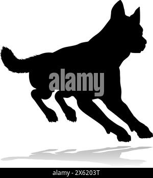 Silhouette cane animale domestico Illustrazione Vettoriale