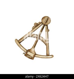 Sextant Marin Vintage De L'URSS - Instrument De Navigation CCCP Pour Navires, En Métal Et Bois