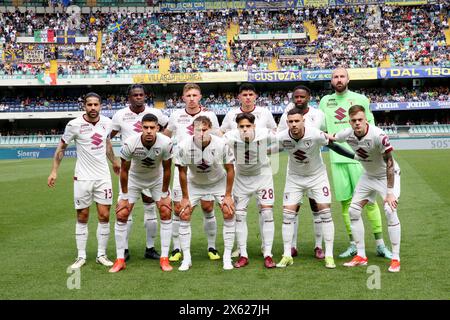 Verona, Italia. 12 maggio 2024. Torino FC Team durante la partita di calcio di serie A tra Hellas Verona e Torino allo Stadio Marcantonio Bentegodi, Nord Est Italia - domenica 12 maggio 2024. Sport - calcio (foto di Paola Garbuioi/Lapresse) credito: LaPresse/Alamy Live News Foto Stock