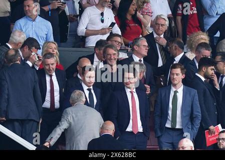 Manchester, Regno Unito. 12 maggio 2024. Sir Jim Ratcliffe sorride mentre aspetta che la partita inizi durante la partita di Premier League all'Old Trafford, Manchester. Il credito per immagini dovrebbe essere: Andrew Yates/Sportimage Credit: Sportimage Ltd/Alamy Live News Foto Stock