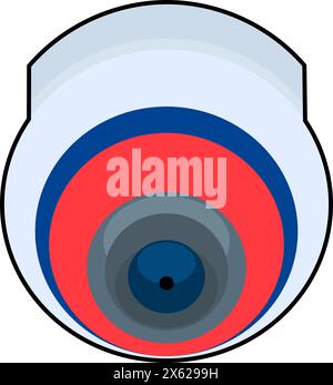 immagine di un'immagine piatta di un'icona multimediale, applicazione mobile telecamera cctv per interni, disegno creativo Illustrazione Vettoriale
