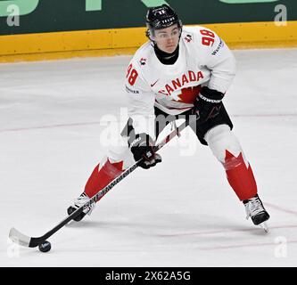 Praga, Repubblica Ceca. 12 maggio 2024. Danimarca vs Canada, partita Del gruppo A del Campionato del mondo 2024 IIHF, a Praga, Repubblica Ceca, il 12 maggio 2024. Connor Bedard del Canada. Crediti: Vit Simanek/CTK Photo/Alamy Live News Foto Stock