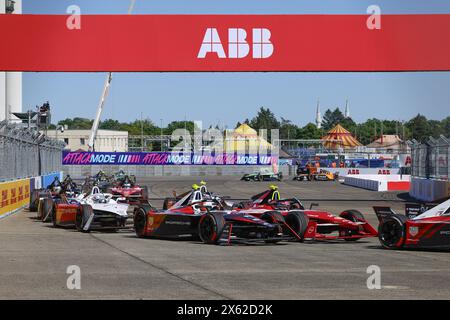 Durante l'ePrix di Berlino 2024, 7° incontro del Campionato del mondo ABB FIA Formula e 2023-24, sul circuito di Tempelhof Airport Street dal 10 al 12 maggio 2024 a Berlino, in Germania Foto Stock