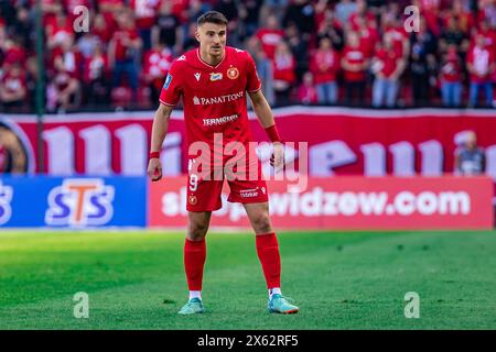 Lodz, Polonia. 12 maggio 2024. Jordi Sanchez di Widzew visto durante la partita polacca di PKO Ekstraklasa League tra Widzew Lodz e Zaglebie Lubin allo stadio municipale di Widzew Lodz. Crediti: Mikołaj Barbanell/Alamy Live News crediti: Mikołaj Barbanell/Alamy Live News Foto Stock