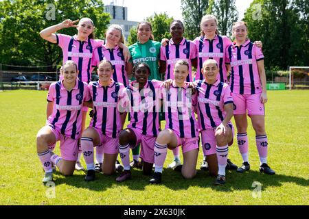 Crawley, Regno Unito. 12 maggio 2024. Giocatori del Dulwich Hamlet a partire da XI alla partita di London and South East Regional Womens Premier League tra AFC Crawley e Dulwich Hamlet al Three Bridges FC. Crediti: Liam Asman/Alamy Live News Foto Stock