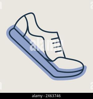 Icona vettoriale scarpe da running. Insegna fitness, sport e palestra. Simbolo grafico per la progettazione di siti Web e app per la perdita di peso e fitness, logo, app, interfaccia utente Illustrazione Vettoriale