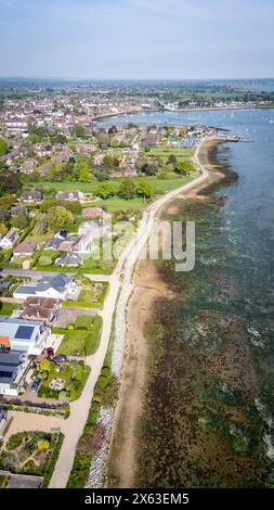 Vista aerea di Emsworth Beach nell'Hampshire, Regno Unito Foto Stock