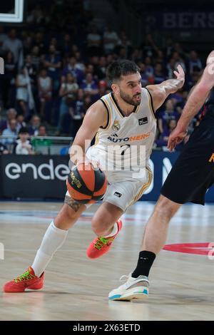 Facundo Campazzo giocatore del Real Madrid durante la partita tra Real Madrid e Baskonia - Liga Endesa al WiZink Center il 12 maggio 2024 a Madrid, SP Foto Stock