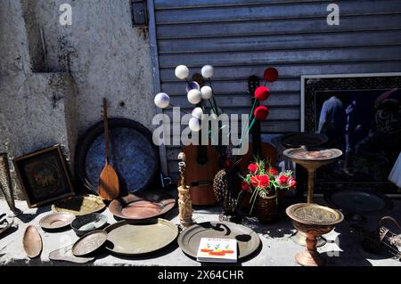 Il vivace mercato delle pulci a Jaffa, Israele. Foto Stock