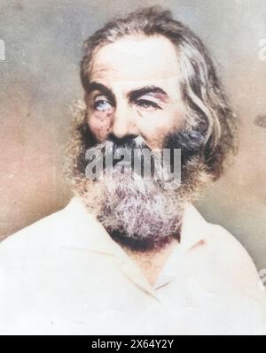 Whitman, Walt, 31.5.1819 - 26.3,1892, scrittore americano, Fotografia di Mathew Brady, Washington D.C., ULTERIORI-DIRITTI-CLEARANCE-INFO-NOT-AVAILABLE Foto Stock