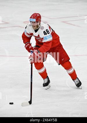 Danimarca vs Canada, partita Del gruppo A del Campionato del mondo 2024 IIHF, a Praga, Repubblica Ceca, il 12 maggio 2024. Nicholas B. Jensen di Danimarca. (CTK P Foto Stock