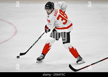 Danimarca vs Canada, partita Del gruppo A del Campionato del mondo 2024 IIHF, a Praga, Repubblica Ceca, il 12 maggio 2024. Brandon Hagel del Canada. (Foto CTK/V Foto Stock