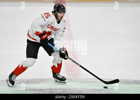 Danimarca vs Canada, partita Del gruppo A del Campionato del mondo 2024 IIHF, a Praga, Repubblica Ceca, il 12 maggio 2024. Owen Power del Canada. (Foto/Vit. CTK Foto Stock