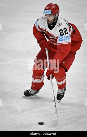 Danimarca vs Canada, partita Del gruppo A del Campionato del mondo 2024 IIHF, a Praga, Repubblica Ceca, il 12 maggio 2024. Markus Lauridsen del Canada. (Phot. CTK Foto Stock