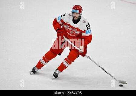 Danimarca vs Canada, partita Del gruppo A del Campionato del mondo 2024 IIHF, a Praga, Repubblica Ceca, il 12 maggio 2024. Markus Lauridsen del Canada. (Phot. CTK Foto Stock