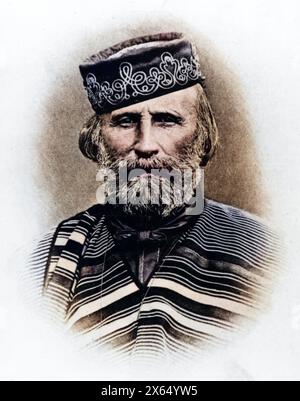 Garibaldi, Giuseppe, 4.7.1807 - 2,6.1882, combattente italiano per la libertà, ritratto, carte-de-visite, ULTERIORI-DIRITTI-INFORMAZIONI-NON-DISPONIBILI Foto Stock