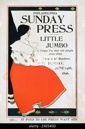 George Reiter Brill (illustratore americano, 1867-1918) Philadelphia Sunday Press - Little Jumbo (1896) Foto Stock