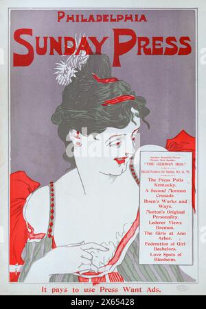 George Reiter Brill (illustratore americano, 1867-1918) Philadelphia Sunday Press - The German Iris (1895) Foto Stock