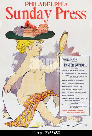 George Reiter Brill (illustratore americano, 1867-1918) Philadelphia Sunday Press; Easter (1896) Foto Stock