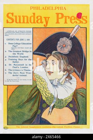 George Reiter Brill (illustratore americano, 1867-1918) Philadelphia Sunday Press; 2 giugno (1895) Foto Stock