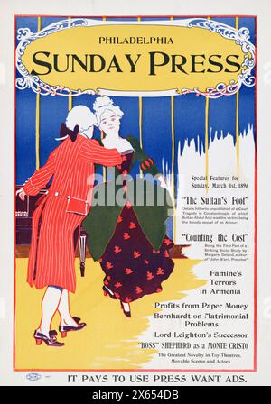 Philadelphia Sunday Press Cover - George Reiter Brill (illustratore americano, 1867-1918) Special Features for Sunday, 1 marzo 1896 Foto Stock