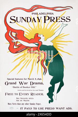 Philadelphia Sunday Press Cover - George Reiter Brill (illustratore americano, 1867-1918) Special Features per domenica 8 marzo 1896 Foto Stock