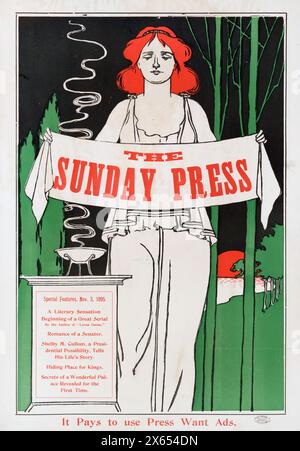 Philadelphia Sunday Press Cover - George Reiter Brill (illustratore americano, 1867-1918) Special Features, 3 novembre 1895 Foto Stock