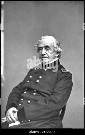 Ritratto di Brig. Gen. Joseph G. Totten, capo, Corps of Engineers, ufficiale dell'esercito federale, Civil War Photographs 1861-1865 Foto Stock