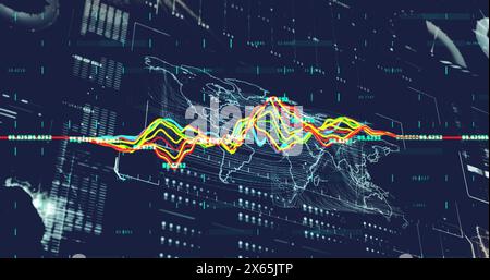 Immagine dell'elaborazione dei dati finanziari e delle statistiche Foto Stock