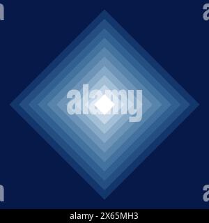 Immagine dello sfondo a rombo quadrato 3D Abstract blu profondo sfumato Foto Stock