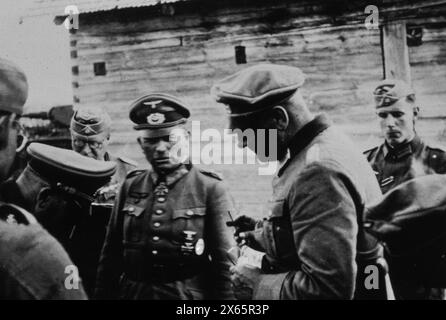 Comandante dei carri armati tedeschi, il generale Heinz Guderian, durante la seconda guerra mondiale, Russia 1941 Foto Stock