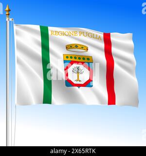 Puglia, bandiera della regione, Repubblica italiana, Italia, illustrazione vettoriale Illustrazione Vettoriale