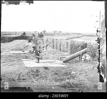 Centreville, Va.. Forte sulle alture, con cannoni quaccheri, fotografie della guerra civile 1861-1865 Foto Stock