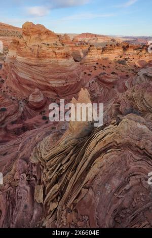 Strane e vorticose formazioni rocciose nel deserto dell'Arizona di Coy Foto Stock