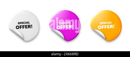 Simbolo dell'offerta speciale. Segnale di vendita. Etichette adesive dei prezzi. Vettore Illustrazione Vettoriale