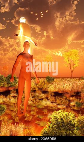 Esperienza fuori dal corpo Foto Stock