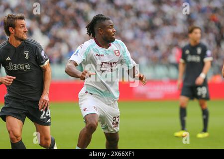 Loum Tchaouna della US Salernitana 1919 durante la partita tra Juventus FC e US Salernitana il 12 maggio 2024 all'Allianz Stadium di Torino. Foto Stock