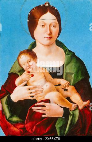 Ercole de Roberti, Vergine col bambino, pittura a tempera o olio su tavola, 1490-1496 Foto Stock