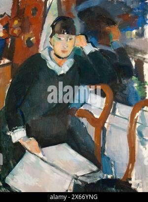 Rik Wouters, "donna seduta alla finestra" o "Ritratto di nel Deurinckx, la moglie dell'artista", pittura ad olio su tela, circa 1915 Foto Stock