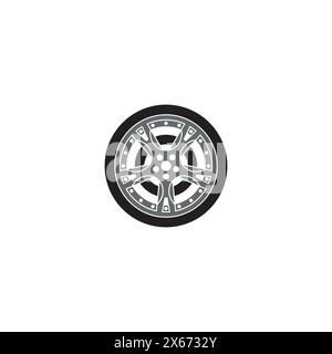 Logo della ruota o design dell'icona Illustrazione Vettoriale