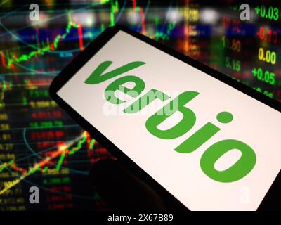 Konskie, Polonia - 12 maggio 2024: Logo della società Verbio visualizzato sul cellulare Foto Stock
