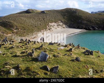 Cimitero, Little Bernera, Lewis, Ebridi esterne, Scozia Foto Stock