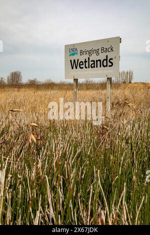 Fort Dodge, Iowa - Whispering Wings Marsh, un'area protetta dell'habitat delle zone umide dove si possono cacciare fagiani e anatre. Foto Stock