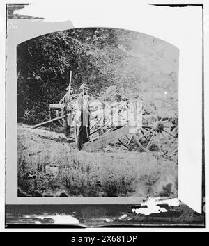 Seabrook Point, Port Royal Island, South Carolina. Batteria simulata eretta dai 79th New York Volunteers sul fiume Coosaw, fotografie della Guerra civile 1861-1865 Foto Stock