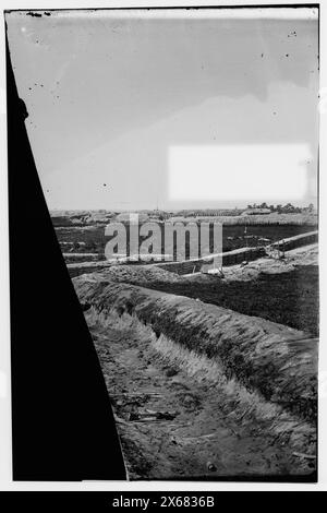 Fort Morton, Petersburg, Virginia, dal sud-est, fotografie della guerra civile 1861-1865 Foto Stock