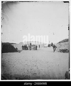 Charleston, South Carolina (nelle vicinanze). Interno del forte     sull'isola di Morris, fotografie della guerra civile 1861-1865 Foto Stock