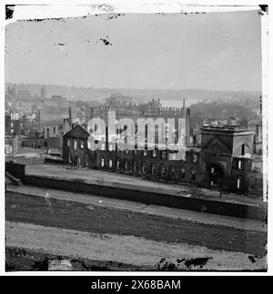 Richmond, Virginia. Vista panoramica del quartiere bruciato, fotografie della Guerra civile 1861-1865 Foto Stock